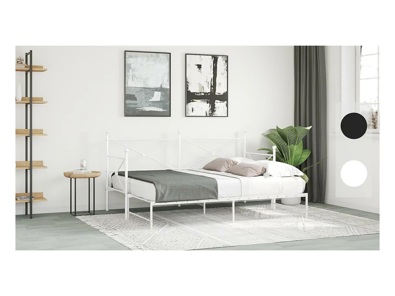 Lit de repos sans matelas noir 100x200 cm acier