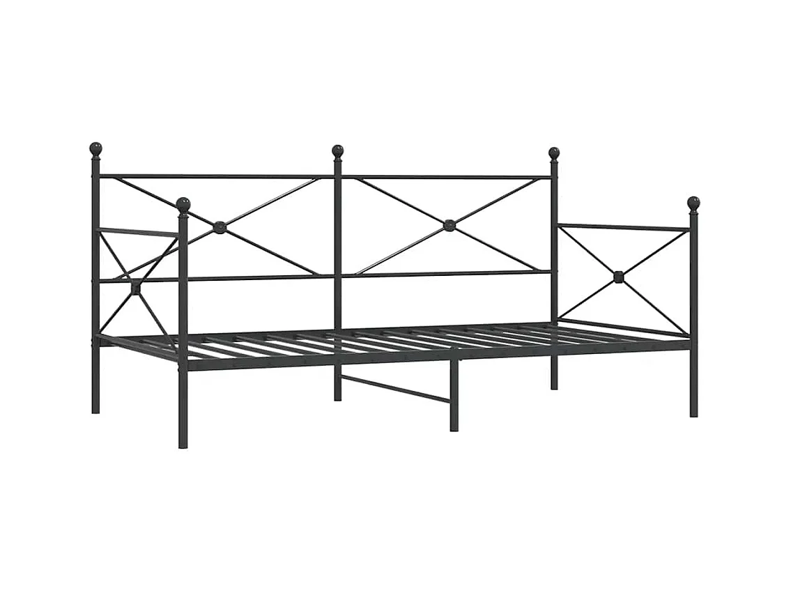 Lit de repos sans matelas noir 100x200 cm acier