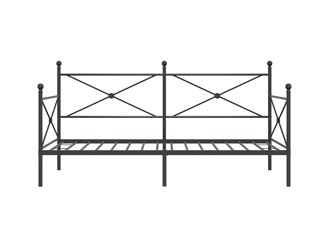 Lit de repos sans matelas noir 100x200 cm acier
