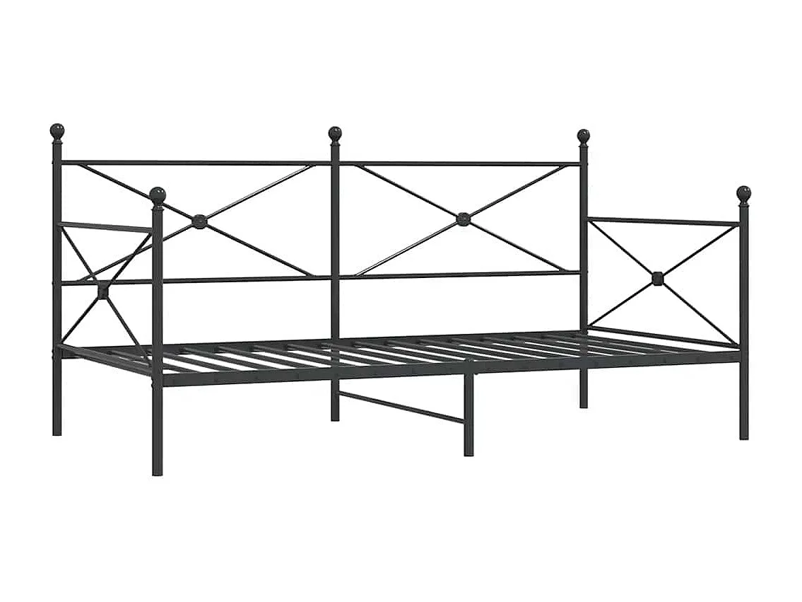 Lit de repos sans matelas noir 100x200 cm acier