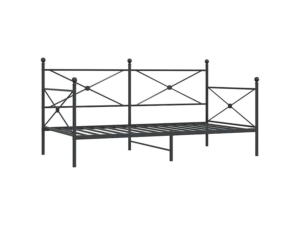 Slaapbank zonder matras 100x200 cm staal zwart