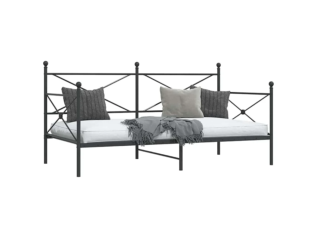Slaapbank zonder matras 100x200 cm staal zwart