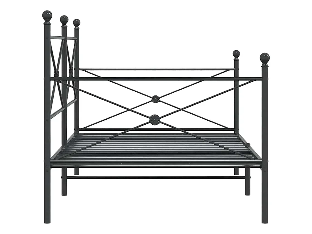 Slaapbank zonder matras 100x200 cm staal zwart
