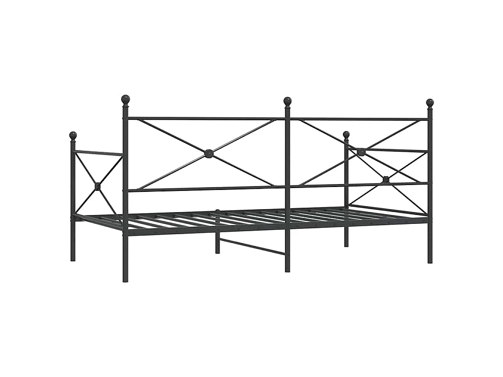 Slaapbank zonder matras 100x200 cm staal zwart