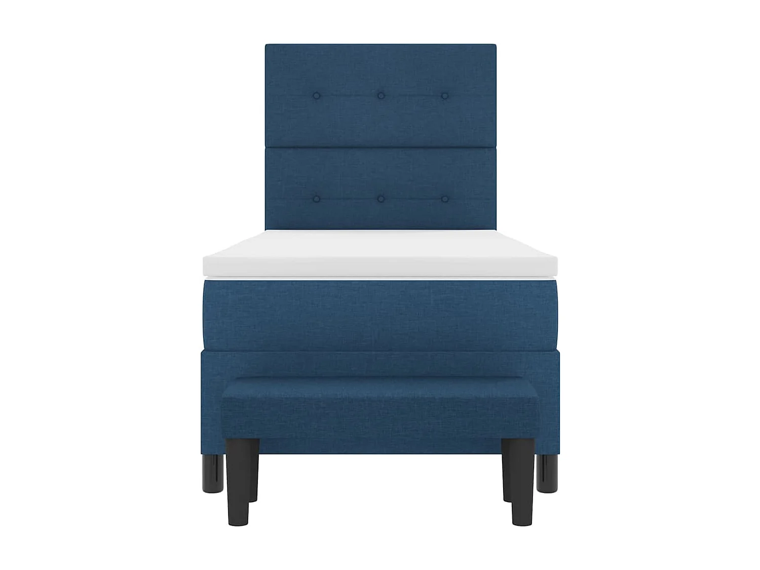 Letto a molle con testiera Blu 90 x 190 cm Tessuto