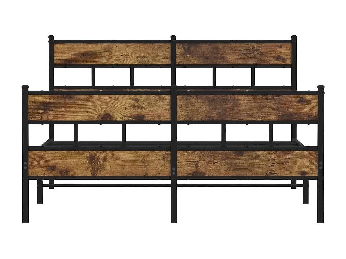 Estructura de cama sin colchón metal roble ahumado 140x200 cm
