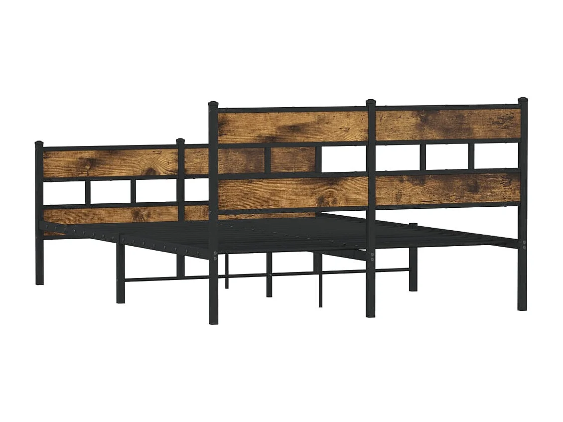 Metallbett ohne Matratze Räuchereiche 140x200 cm