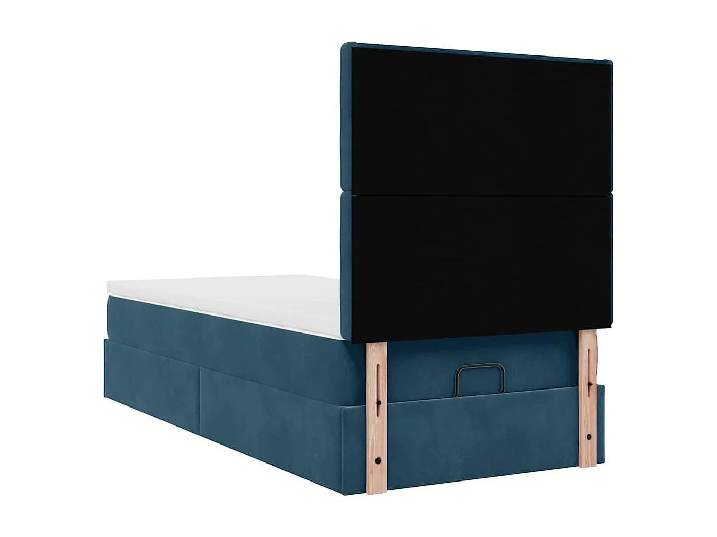 Ottoman-Bett mit Matratzen & LEDs Dunkelblau 100x200 cm Samt