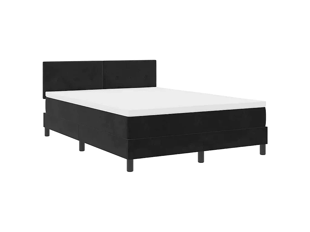 Letto a molle con testiera Nero 160 x 200 cm Velluto