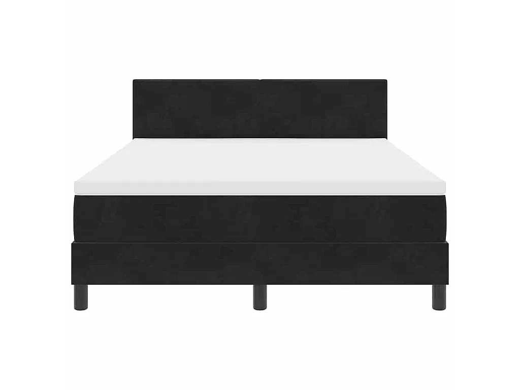 Letto a molle con testiera Nero 160 x 200 cm Velluto