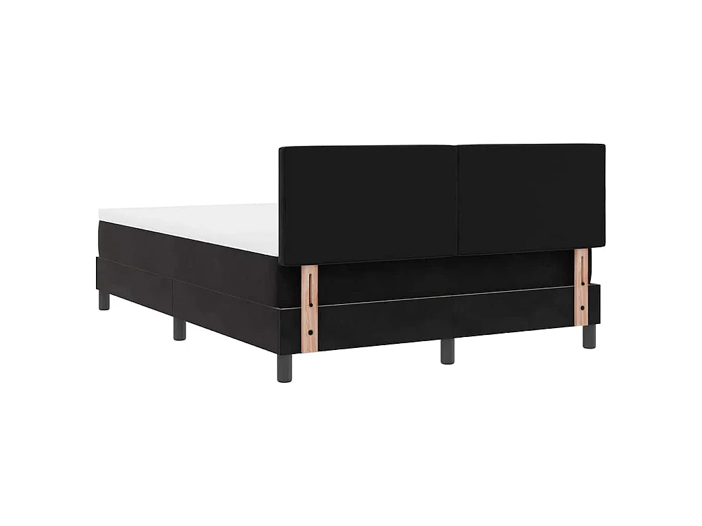 Letto a molle con testiera Nero 160 x 200 cm Velluto