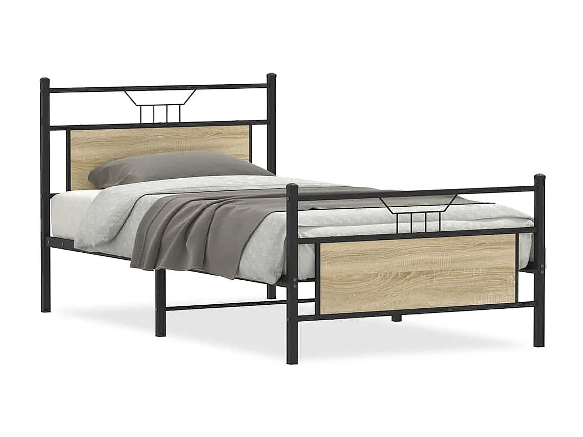 Cadre de lit sans matelas chêne sonoma 100x200 cm