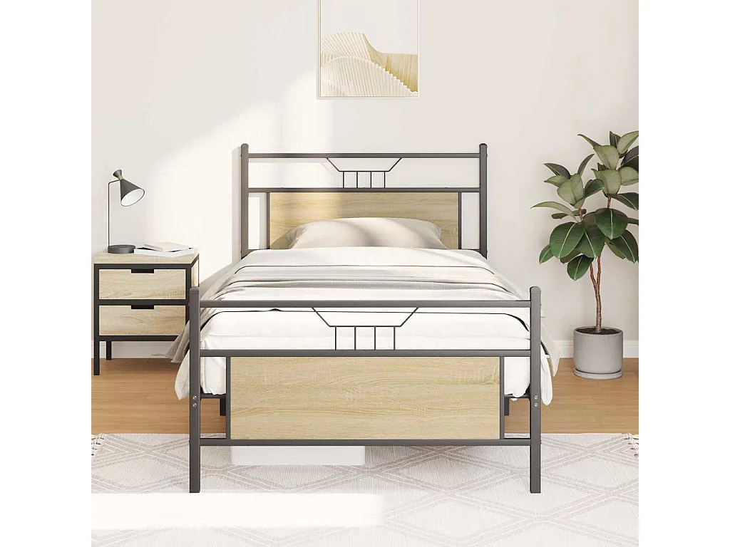 Cadre de lit sans matelas chêne sonoma 100x200 cm