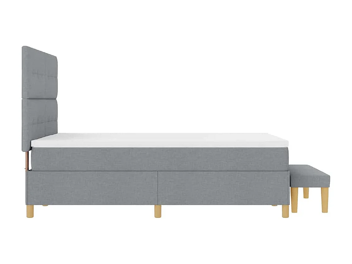 Lit à ressorts avec matelas Gris clair 140 x 200 cm tissu