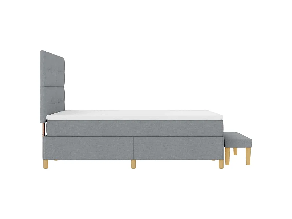 Boxspring bed met hoofdeinde Lichtgrijs 200 x 140 cm Stof