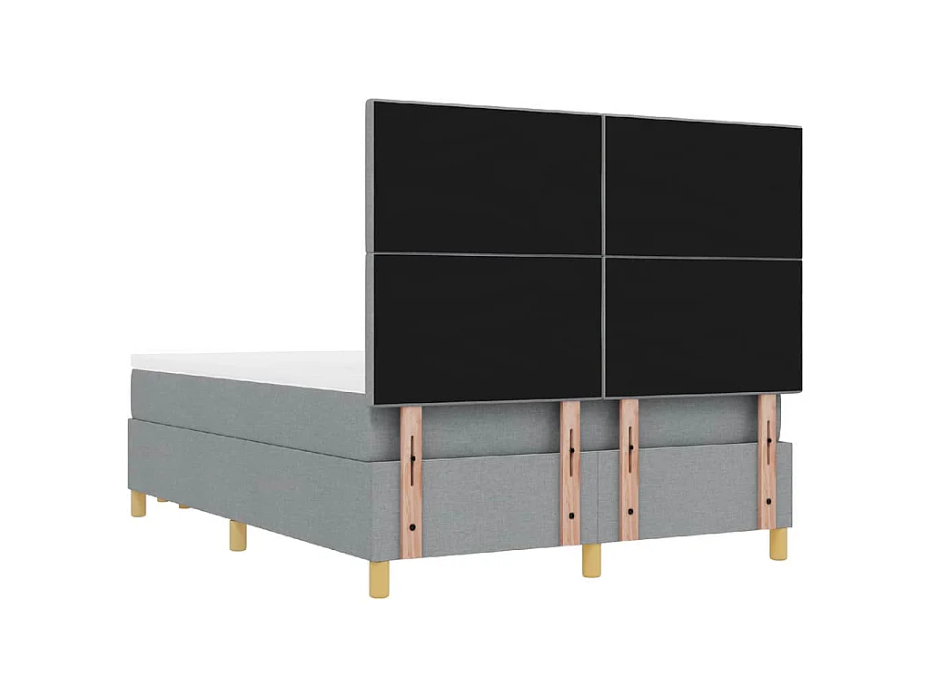 Boxspring bed met hoofdeinde Lichtgrijs 200 x 140 cm Stof