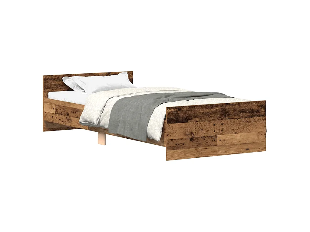Estructura de cama sin colchón madera de ingeniería envejecida