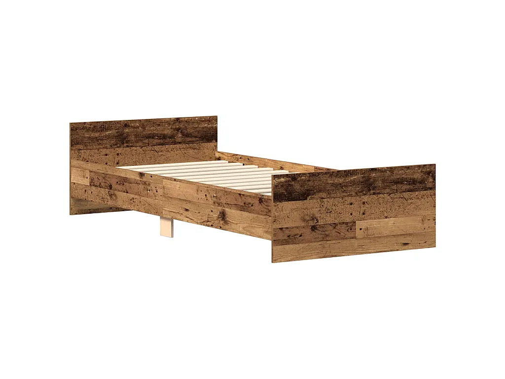 Estructura de cama sin colchón madera de ingeniería envejecida