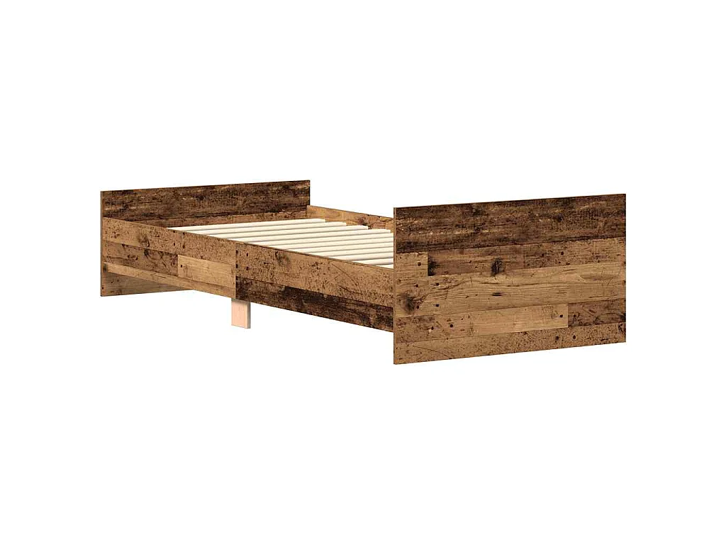 Estructura de cama sin colchón madera de ingeniería envejecida