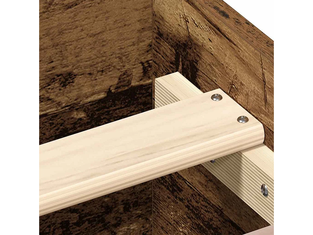 Estructura de cama sin colchón madera de ingeniería envejecida