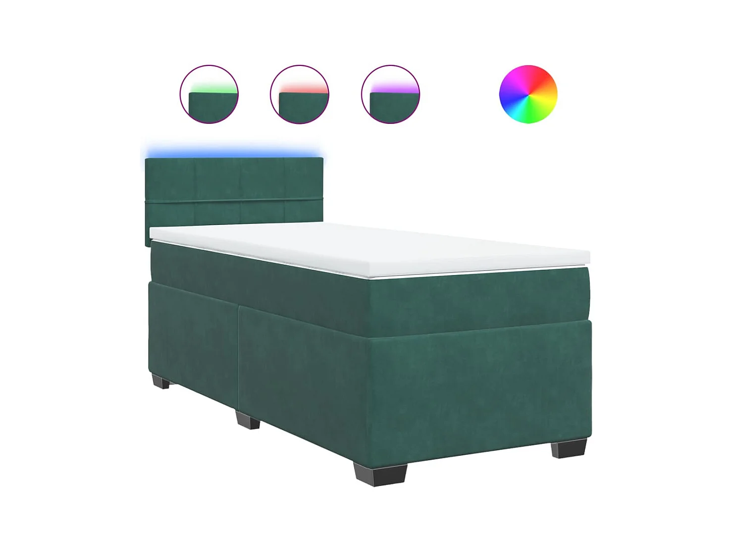 Sommier à lattes de lit avec matelas Vert foncé 90x200 cm