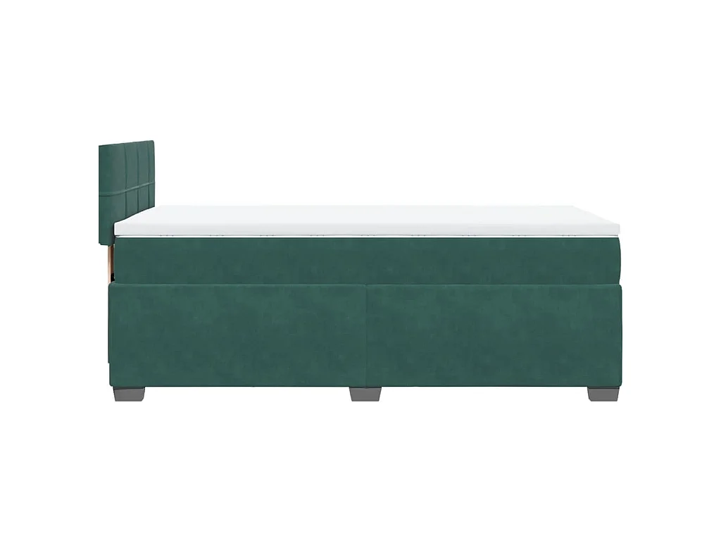 Boxspring met matras fluweel donkergroen 90x200 cm