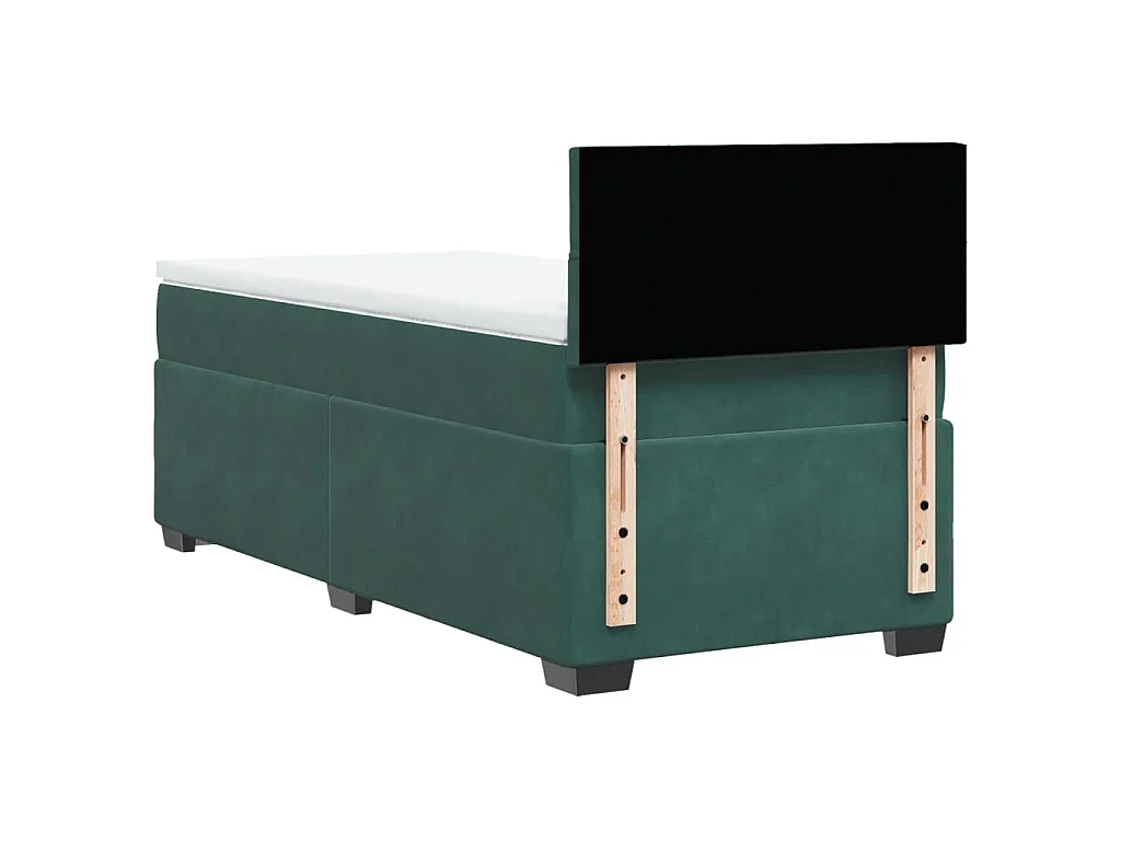 Boxspring met matras fluweel donkergroen 90x200 cm