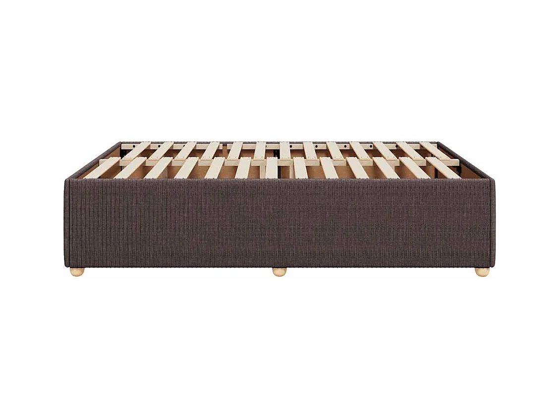 Cadre de lit sans matelas marron foncé 140x190 cm tissu