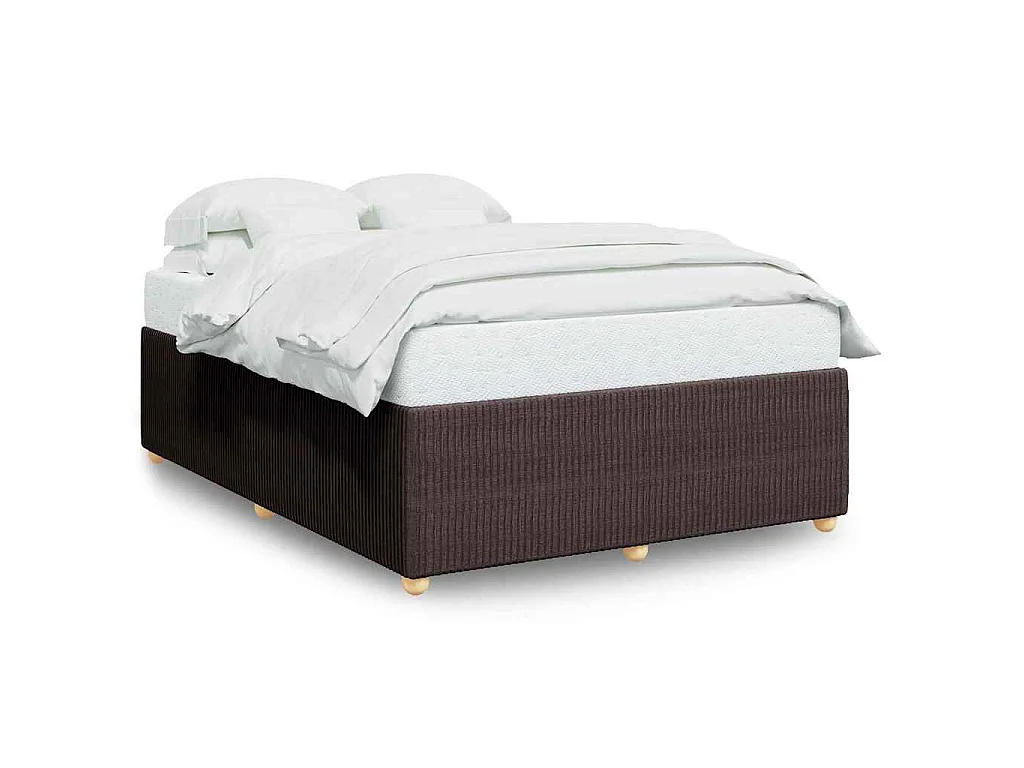Bedframe zonder matras stof donkerbruin 140x190 cm