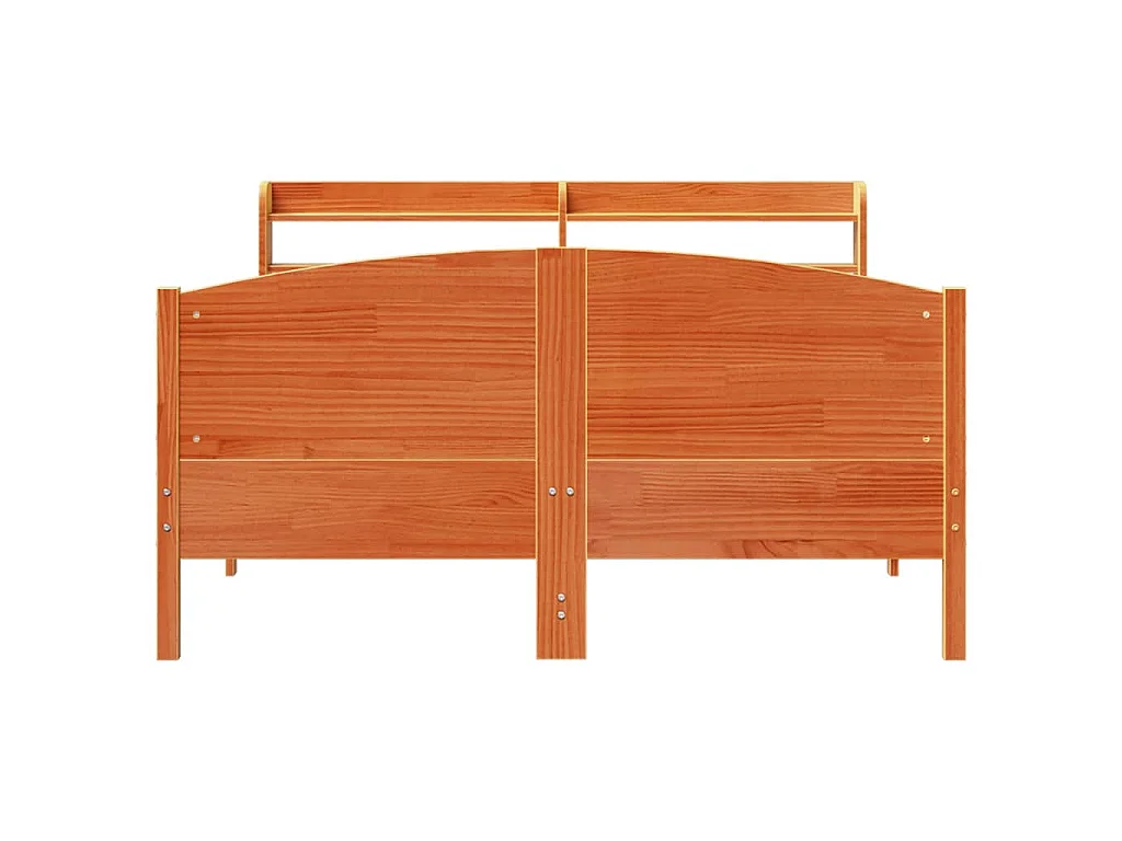 Cadre de lit sans matelas cire marron 160x200cm bois pin massif