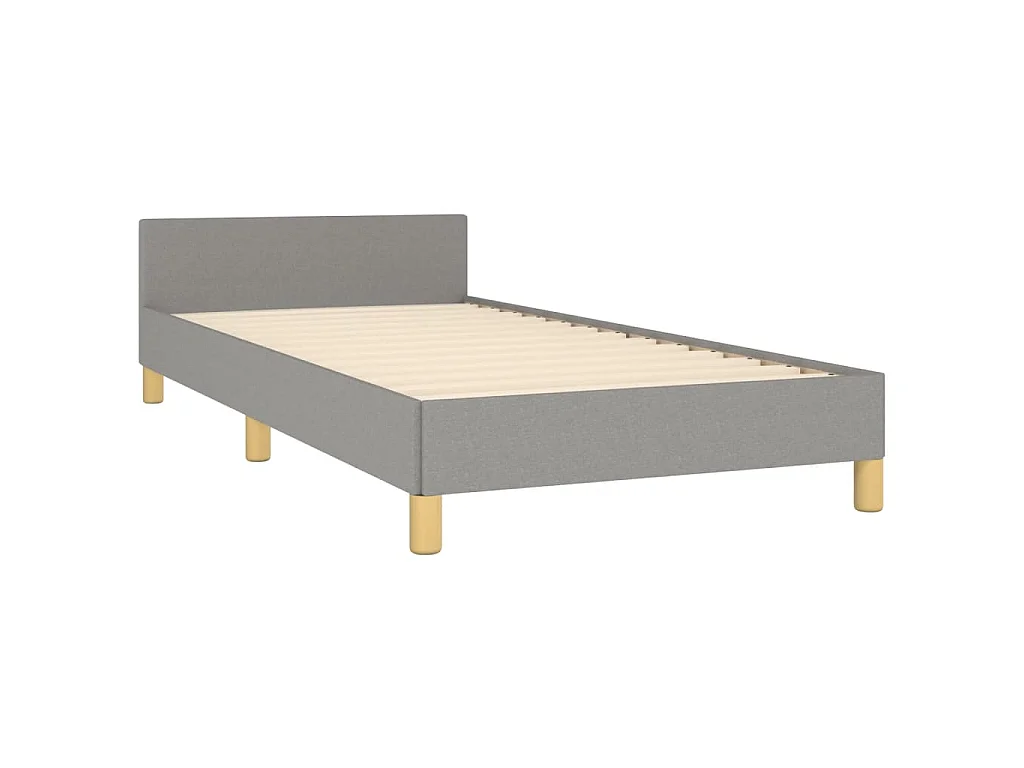 Cadre de lit sans matelas gris clair 100x200 cm tissu