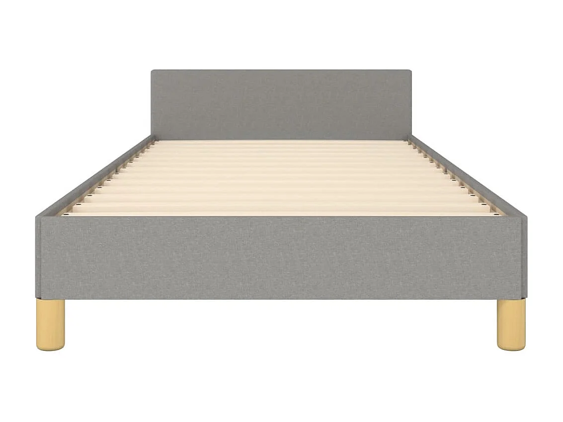 Cadre de lit sans matelas gris clair 100x200 cm tissu