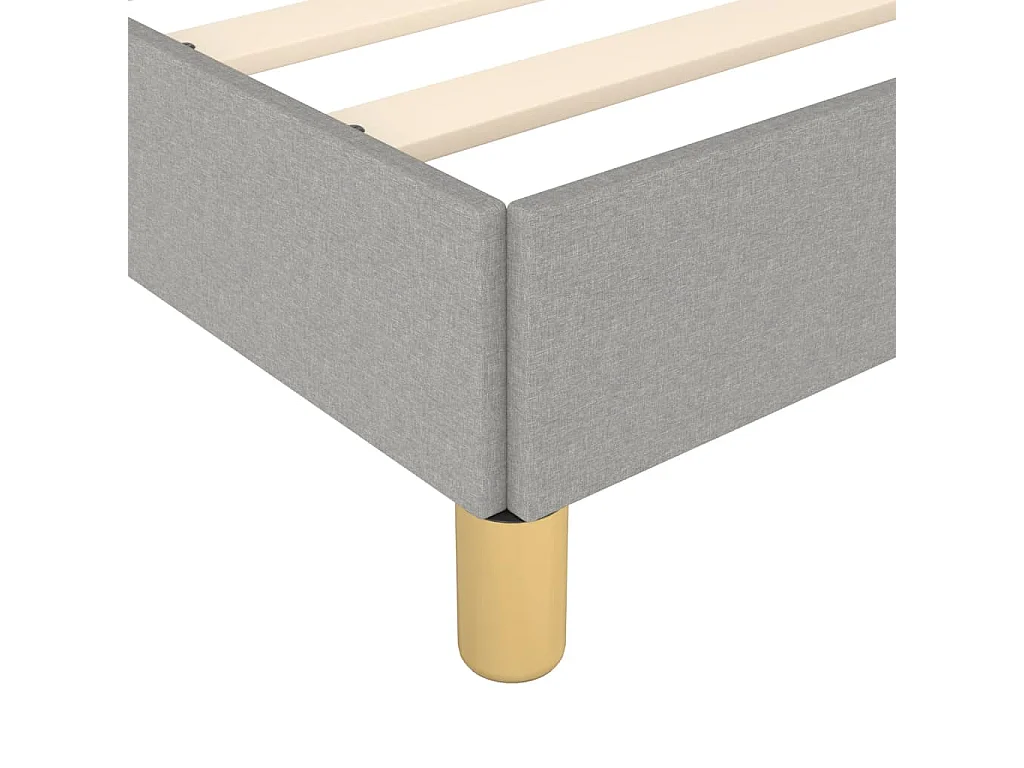 Cadre de lit sans matelas gris clair 100x200 cm tissu