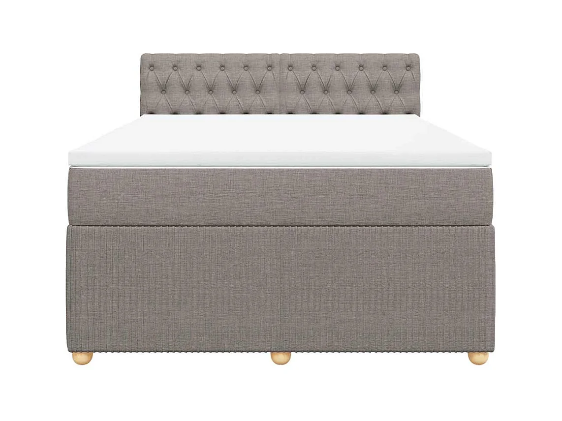 Sommier à lattes de lit avec matelas Taupe 140x190 cm Tissu