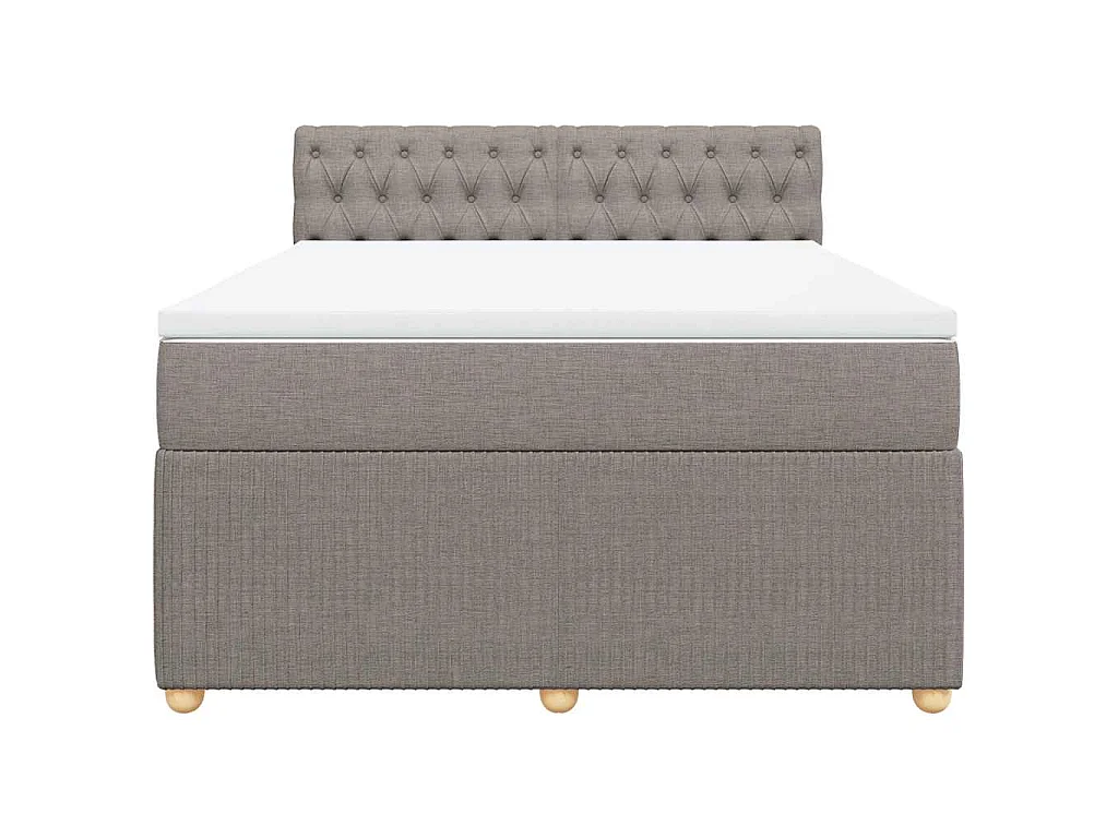 Boxspring met matras stof taupe 140x190 cm