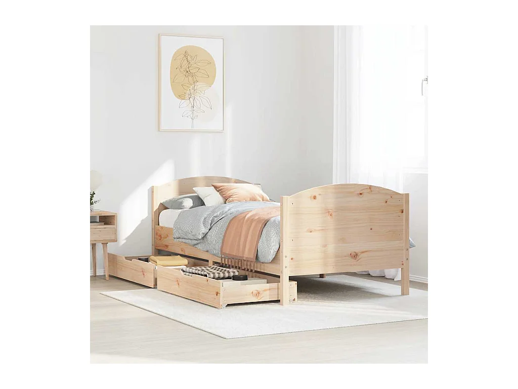 Giroletto senza Materasso 100x200 cm in Legno Massello di Pino