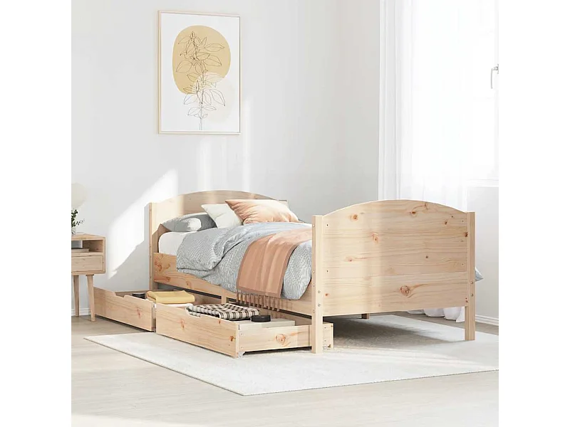 Cadre de lit sans matelas 100x200 cm bois massif de pin