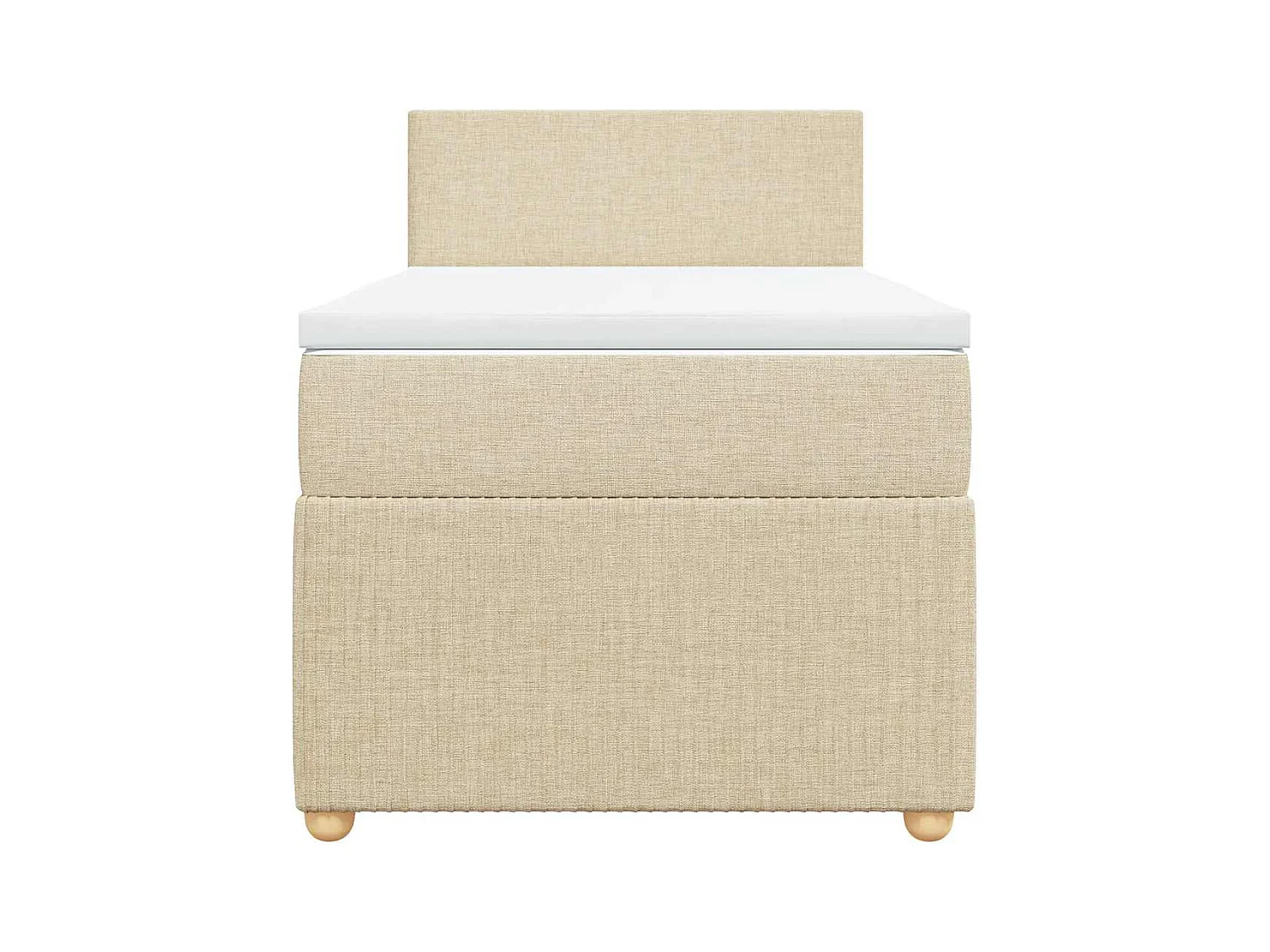 Sommier à lattes de lit avec matelas Crème 90x200 cm Tissu