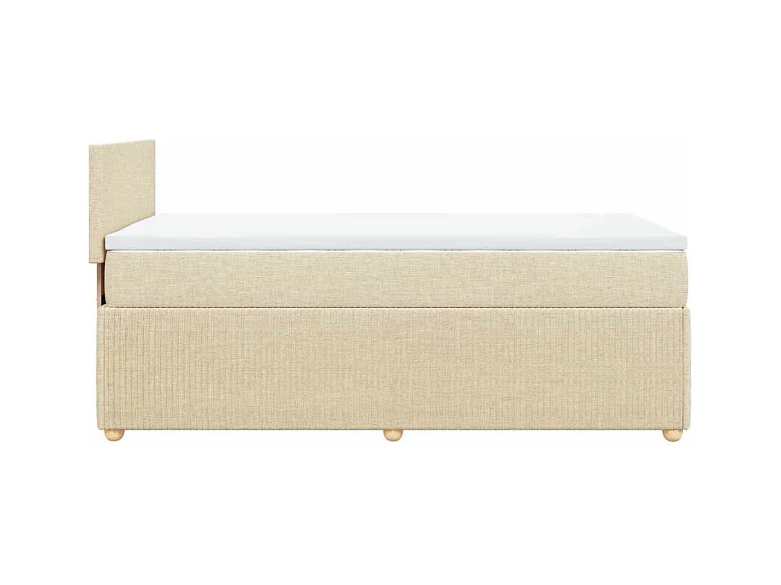 Sommier à lattes de lit avec matelas Crème 90x200 cm Tissu
