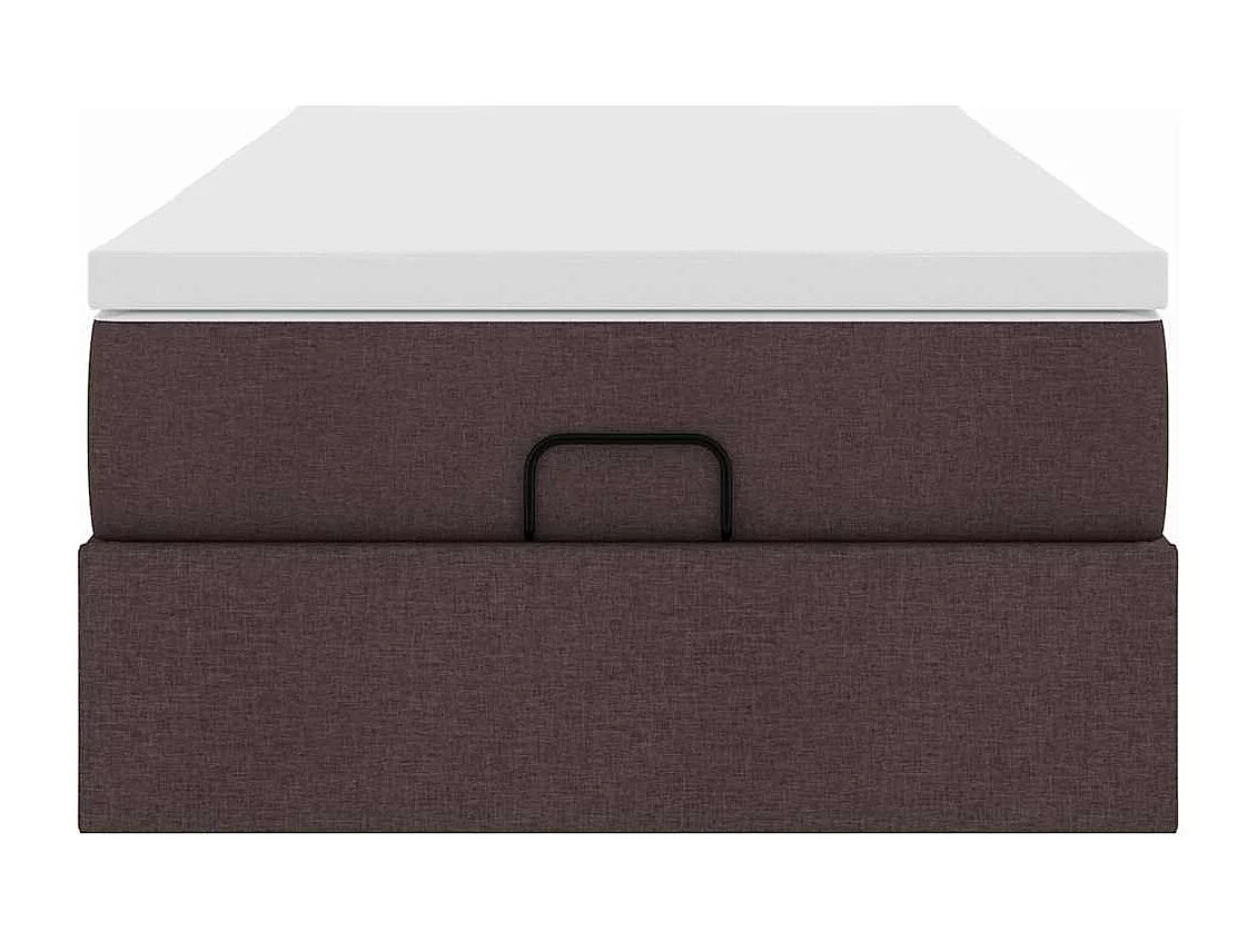 Estructura cama otomana colchón tela marrón oscuro 90x200cm