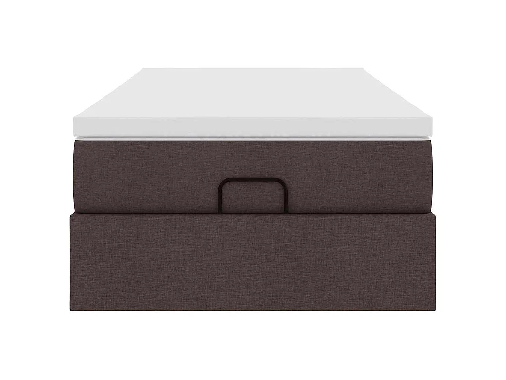 Ottoman bed met matras 90x200cm stof donkerbruin