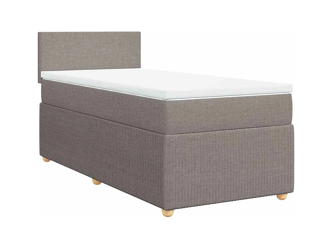 Sommier à lattes de lit avec matelas Taupe 90x190 cm Tissu