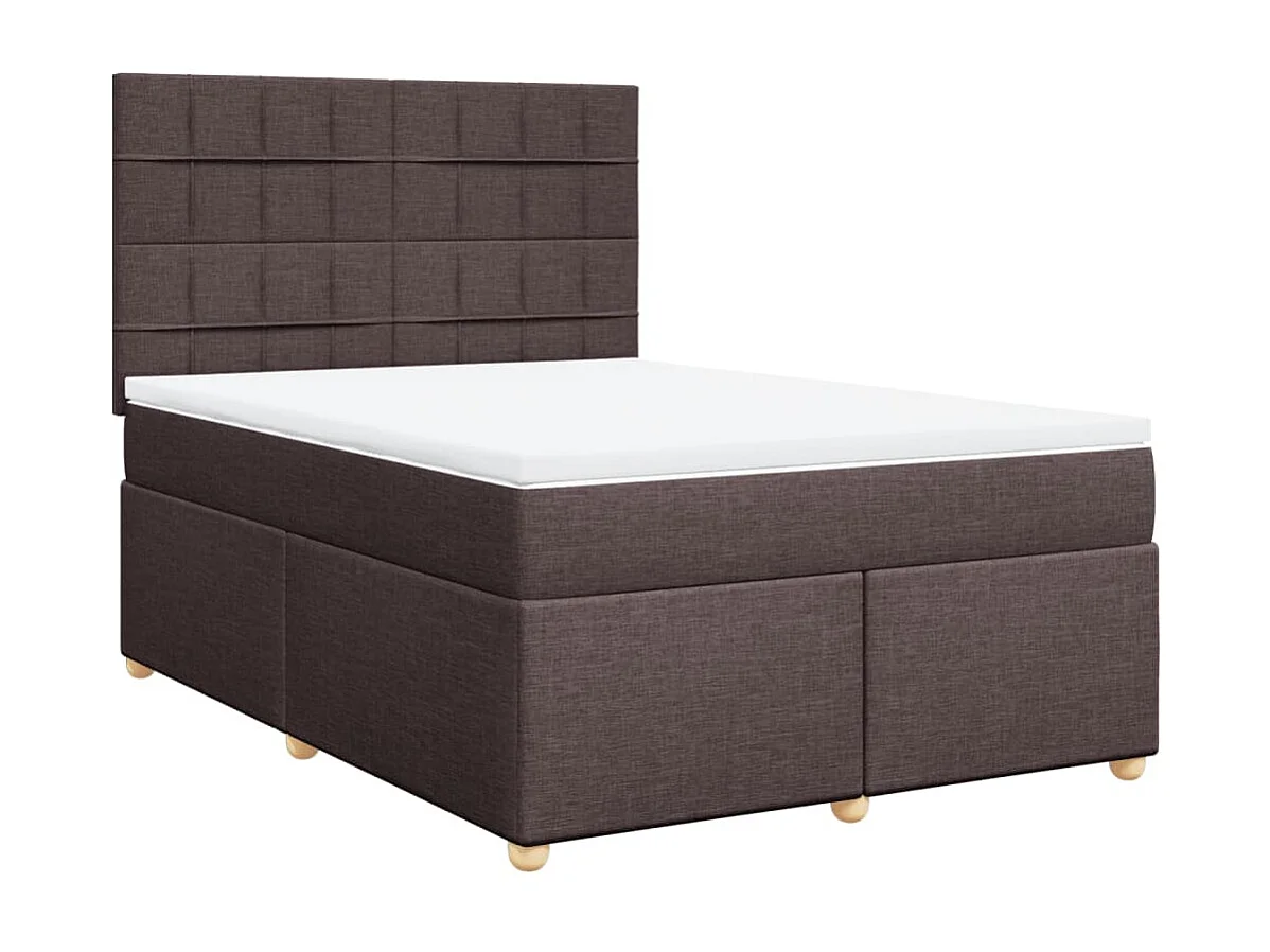 Boxspring met matras stof donkerbruin 160x200 cm