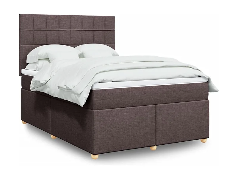 Boxspringbett mit Matratze Dunkelbraun 160x200 cm Stoff