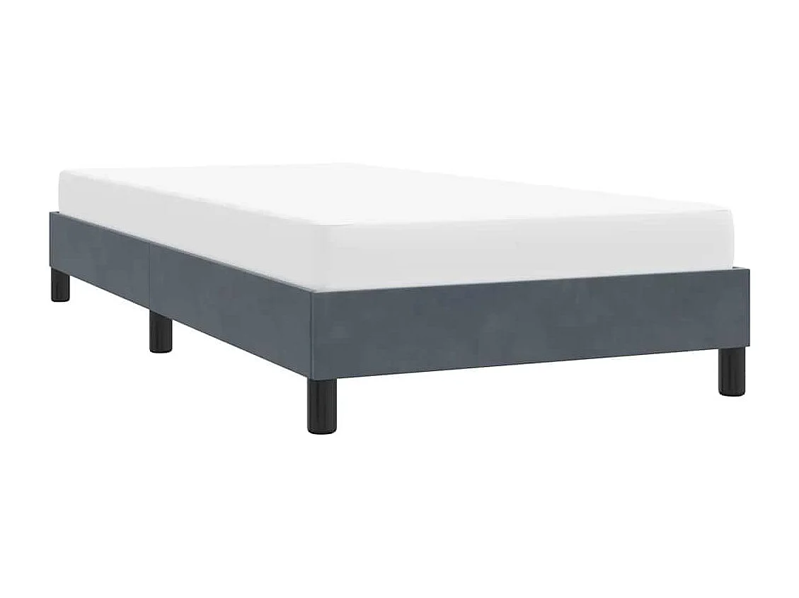 Cadre de lit sans matelas gris foncé 90x220 cm velours