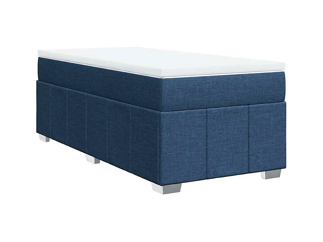 Boxspringbett mit Matratze Blau 100x200 cm Stoff