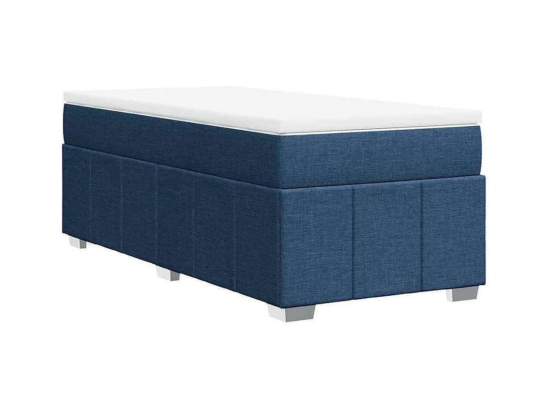 Boxspringbett mit Matratze Blau 100x200 cm Stoff