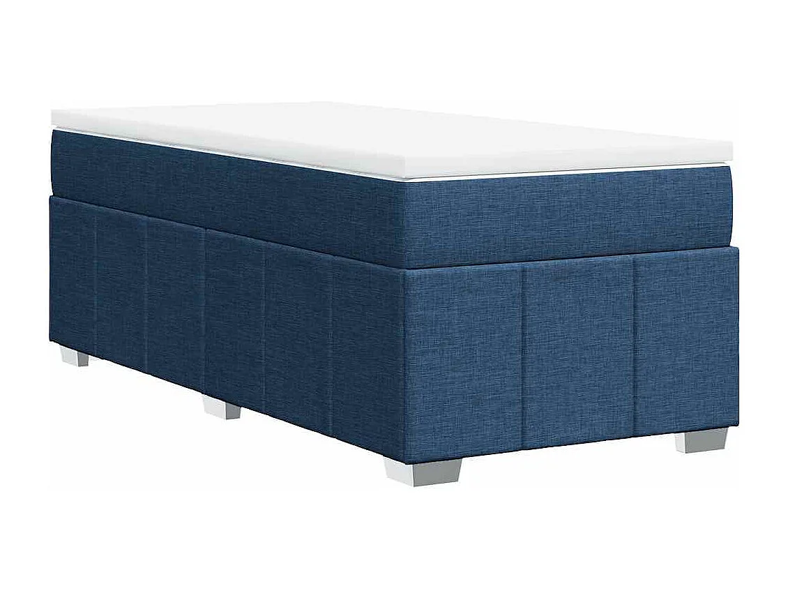 Boxspringbett mit Matratze Blau 100x200 cm Stoff
