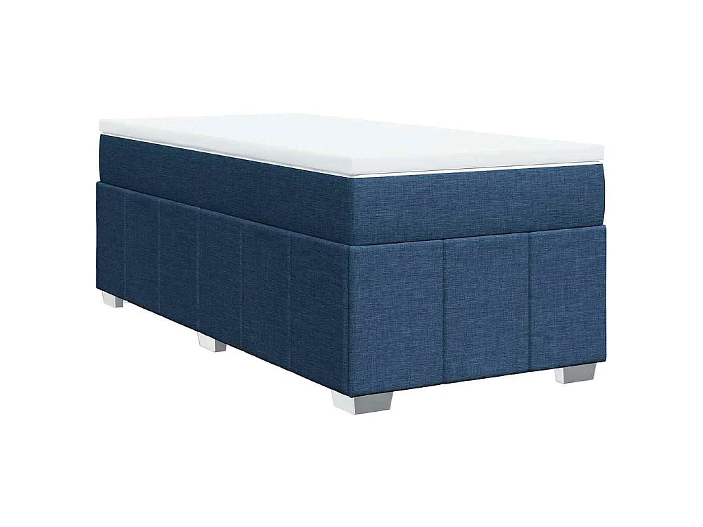 Cama com molas/colchão 100x200 cm tecido azul