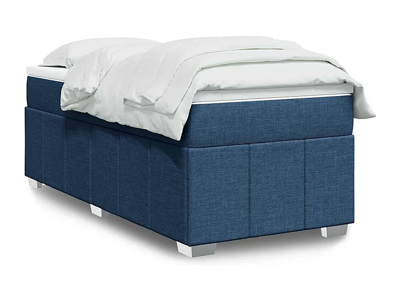 Giroletto a Molle con Materasso Blu 100x200 cm in Tessuto